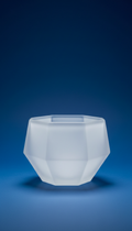 Geometric Glass Bowl in Pure White