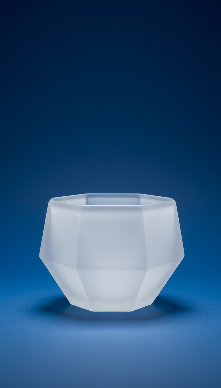 Geometric Glass Bowl in Pure White