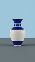 Ceramic Vase with Cobalt Bands