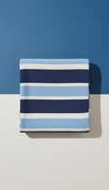 Organic Cotton Throw with Cerulean Stripes
